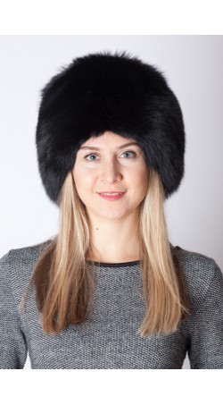 Black fox fur hat